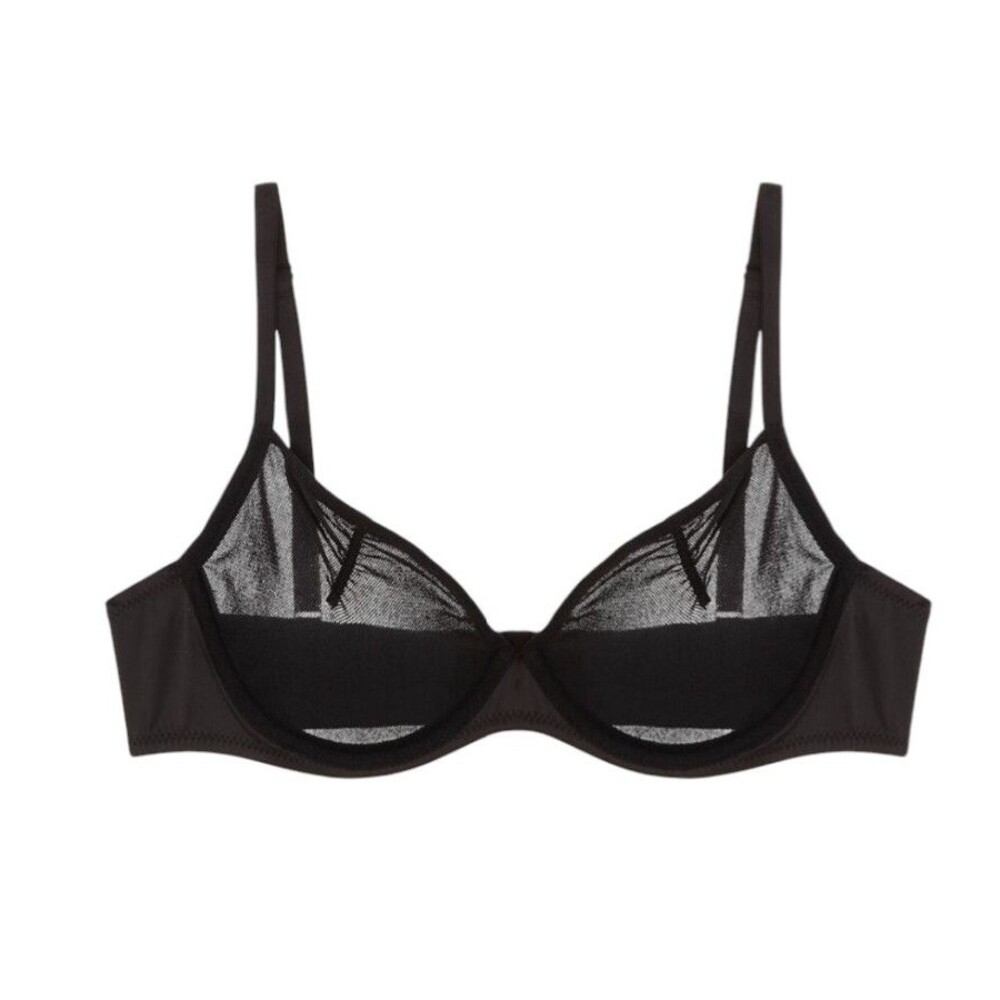 Free People Intimately Heartthrob Sheer Mesh Wired Bra Black SMALL $48 NEW